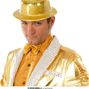 Karnevalový doplněk Guirca Fiestas Španělsko Motýlek flitrový zlatý 11 cm