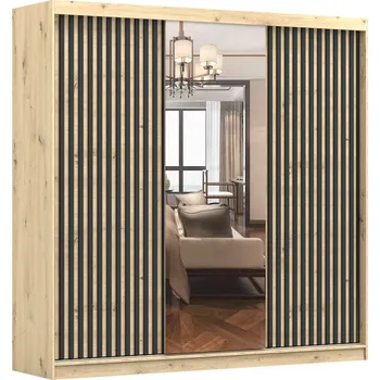 Ložnicová sestava Šatní skříň Werona 3D Barva korpusu: Dub - Artisan, Rozměry: 233 cm, Dveře: Dub-Artisan