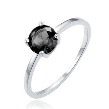 Souprava šperků MINET Elegantní stříbrný prsten s černým zirkonem vel. 56 JMAS0150NR56