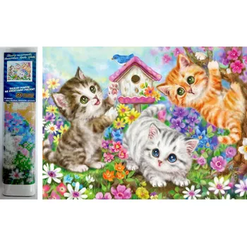 Puzzle Norimpex Diamantové malování Kočičí parta 30x40cm