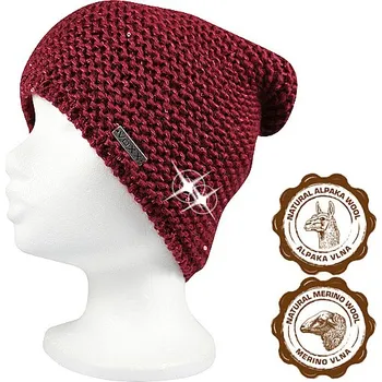 Čepice VOXX Čepice dámská pletená INSIGNIA s flitry VÍNOVÁ uni 113995