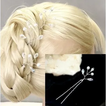 Ozdoba do vlasů Vlásenka Adelia svatební z krystalů s perličkami BV013