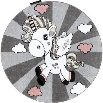 Koberec Dětský kusový koberec Petit Unicorn grey kruh Kruh Ø 120 cm