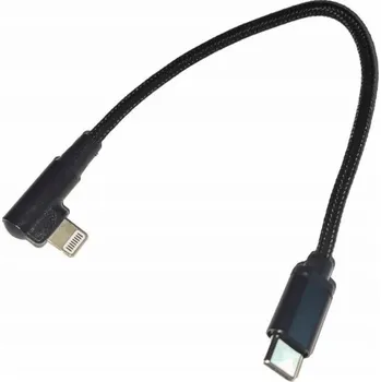 Datový kabel Gembird adaptér USB-C (M) / Lightning (M), datový / nabíjací, opletený, pravouhlý, 0.2m