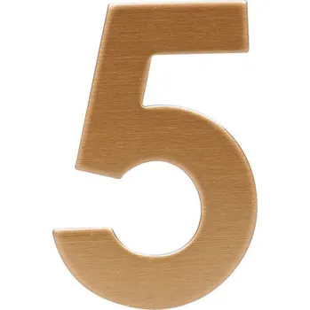Domovní cedule RN.75L.MD číslo "5" 75mm měděné Měď