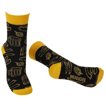 Pánské ponožky Ponožky BENNONKY Beer černo/žluté, 36-38