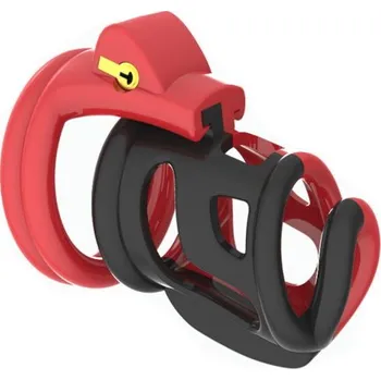 Pás cudnosti VšeNaSex.cz Pás cudnosti pro muže Short Red Chastity Birdlocker