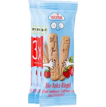 Dětská výživa FRUCHTBAR Špaldové máslové tyčinky s jahodami BIO 3 x 30 g