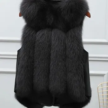 Dámský kožich Crop kožich s dlouhým rukávem, bez kapuce Barva: Černá, Velikost: 4XL