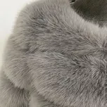 Krátký kožich luxusní se širokým límcem Barva: Šedá, Velikost: M