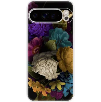 Pouzdro na mobilní telefon Odolné silikonové pouzdro iSaprio - Dark Flowers - Google Pixel 9 Pro XL