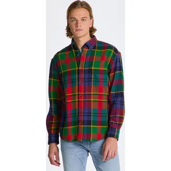 Pánské oblečení KOŠILE GANT REL TWILL CHECK SHIRT RICH RED