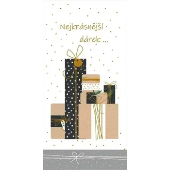 Český výrobce Blahopřání Nejkrásnější dárek s textem a výsekem na peníze nebo poukaz
