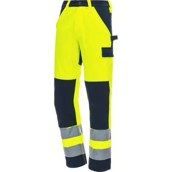 Dámské kalhoty NITRAS MOTION TEX VIZ – Výstražné dlouhé pracovní kalhoty, neonově žluté Velikost: 27
