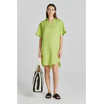 Dámské šaty ŠATY GANT REL SS LINEN CAFTAN MATCHA GREEN