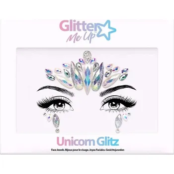 Karnevalový doplněk Třpytivé nalepovací kamínky na obličej - Unicorn Glitz