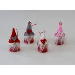 Textilní dekorace - Vánoční skřítek 7 cm bílý