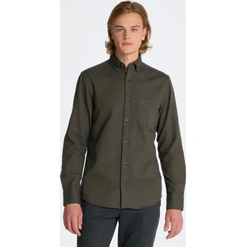 Pánské oblečení KOŠILE GANT REG HERRINGBONE FLANNEL SHIRT DARK CACTUS