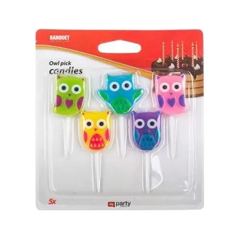 Party dekorace BANQUET Svíčky narozeninové MY PARTY Owls, 5 ks