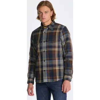 KOŠILE GANT HEAVY TWILL CHECK OVERSHIRT MARINE