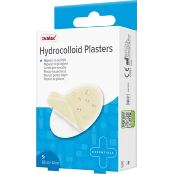 Náplast Dr. Max Hydrocolloid Plasters 69 x 44 mm náplasti na puchýře 5 ks