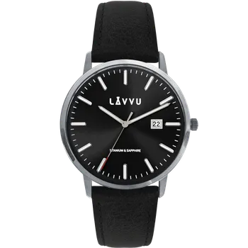 Hodinky LAVVU Černé náramkové pánské hodinky se safírovým sklem Copenhagen Titanium Black LWM0263
