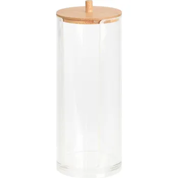 Organizér na kosmetiku Eleganza Organizér na odličovací tampony 18,5 x 7 cm bambus/transparentní