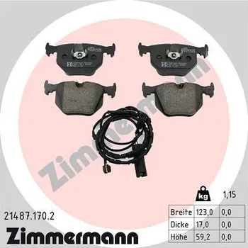 Brzdová destička Sada brzdových destiček, kotoučová brzda ZIMMERMANN 21487.170.2