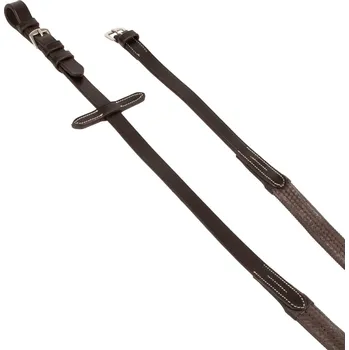 EQUESTRO Otěže pogumované Silver Fitting Equestro, různé délky, tmavě hnědé COB