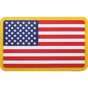 Módní doplněk Gumová nášivka 3D vlajka USA, 8x5 cm