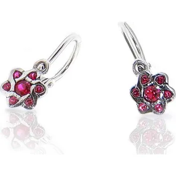 Náušnice Diante Zlaté náušnice s červeným kamenem 31501853