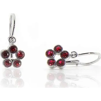 Náušnice Diante Zlaté náušnice s červeným kamenem 31503390