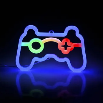 Nástěnné svítidlo LED Neonová nástěnná dekorace GAME LED/3W/3xAA USB modrá