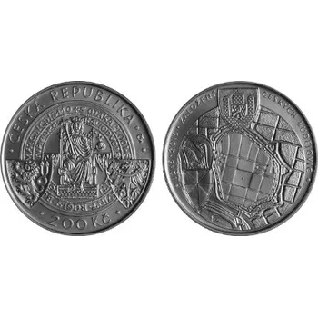 Stříbrná mince 200 Kč k 750. výročí založení Českých Budějovic 2015 Proof