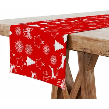 Vánoční dekorace Vánoční ubrus 50x100cm Červené Vánoce