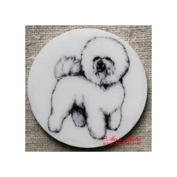 Bišon magnet nebo placka - Špendlík brožový