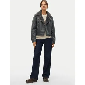 Dámská bunda Vero Moda Bunda z imitace kůže Hailey 10250405 Šedá Regular Fit XS