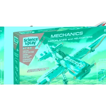 Stavebnice Playmobil CLEMENTONI Science&Play Mechanická laboratoř Letadla a vrtulníky 10v1
