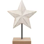 ANDĚL Dřevěná hvězda na postavení bílá 15 x 20 cm