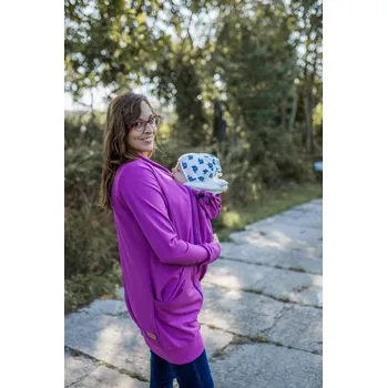 Těhotenská mikina Shara Nosící dlouhá mikina, více barev Barva: fialová, Velikost: L