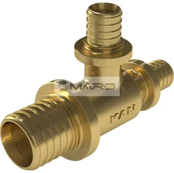 rozdělovač topení KAN-therm ultraLINE T-kus redukovaný pro axiální lisování 32 x 25 x 32 mm, mosaz, 2509260025