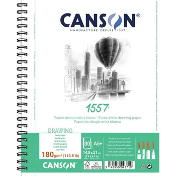 Canson Skicák 1557 na kresbu a skici boční kroužková vazba (180g/m2, 30 listů) A5