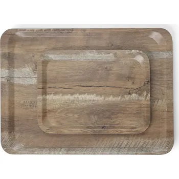 Tác servírovacís melaminovým laminátem se vzorem dřeva, AmerBox, Dřevo, 240x340mm
