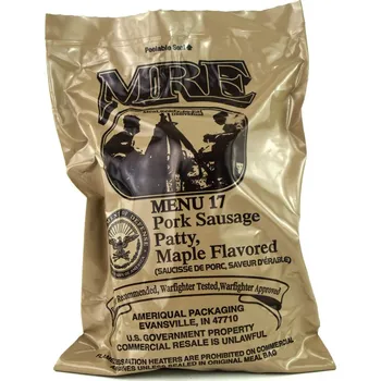 Originál US Army MRE Menu 17 PORK SAUSAGE PATTY, MAPLE FLAVORED