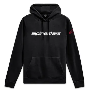 Pánská mikina Mikina wordmark hoodie 3, alpinestars (černá/bílá/červená, vel. xl)
