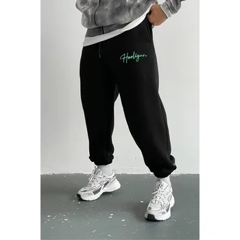 84184 Dewberry 3 Thread Mens Sweatpants-BLACK-GREEN dewberry černá 2942259