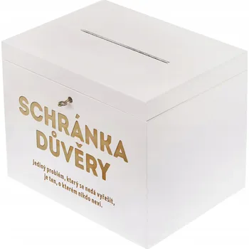 Úložný box Dřevia Bílá truhla na dopisy – SCHRÁNKA DŮVĚRY