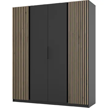 Šatní skříň Stolarz Lempert Šatní skříň KAJA 2LAM 2F Zvolte barevné provedení: Dvířka černý, Dub Evoke/ korpus černý