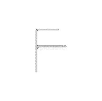 Stavební profil Okopový lemovací &amp;quot;F&amp;quot; profil Twinson P9363 - hliníkový 65 elox stříbrný /6 m