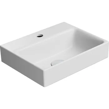 Umyvadlo GSI NUBES keramické umývátko 40x32cm, broušená spodní hrana, bílá mat, 96849109
